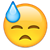 emoticono con gotas de sudor